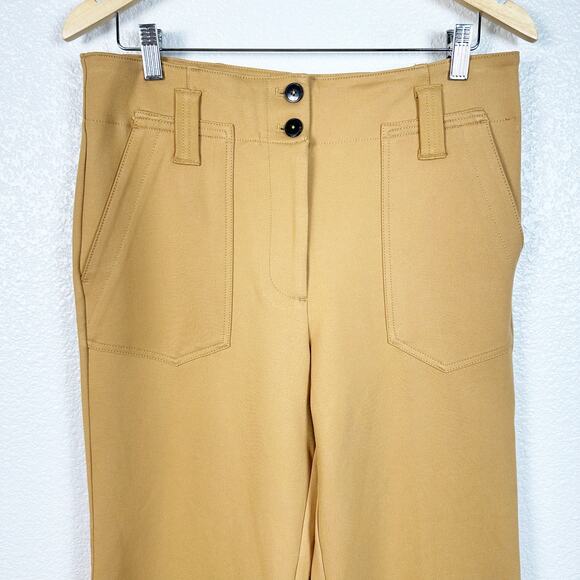 Maeve by Anthropologie Womens Naomi Ponte Wide Leg Flare Pants in Bronze Size 10 - Picture 3 of 15